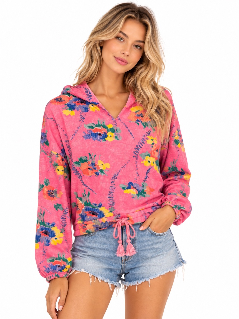 LoveShackFancy x Beach Riot Floral Hoodie Sweatshirt M